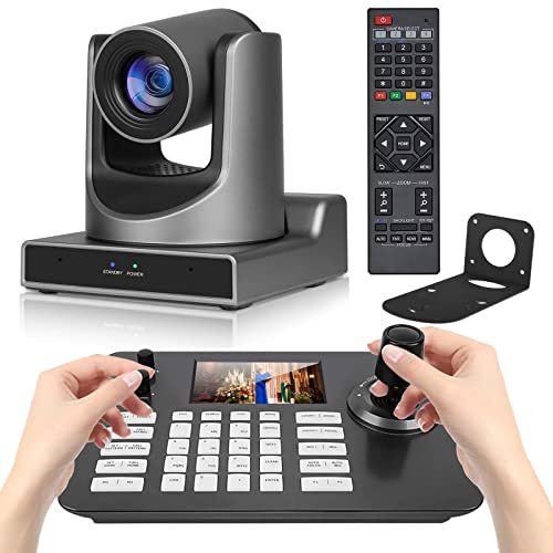 Ptz Camera Bundle, PTZ Controller with 30X Optical Camera with 3G-SDI,USB and 4D Joystick Controller with 5-inch LCD Screen for Live Streaming and Church