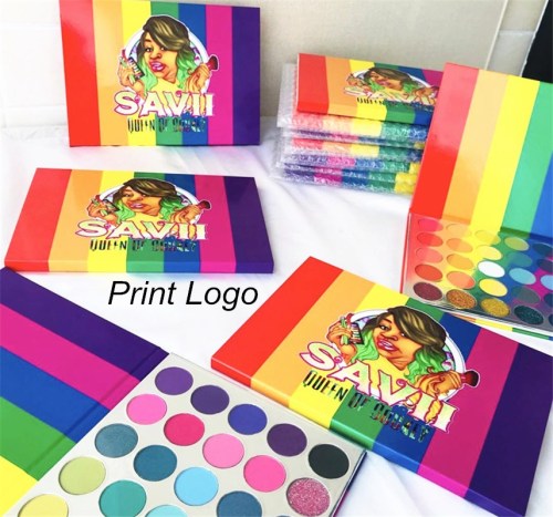 35 Colors Tropical Party Matte Glitter Eyeshadow Pallete Holographic Rainbow Disk Highlight Neon Pigment Eyeshadow Print Logo