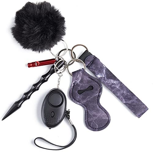 Self Defense Keychain Chapstick Holder, Safety Wristlet Keychains For Women Set