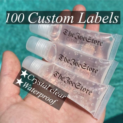 Custom Logo Stickers Cosmetic, Eyelash, Beauty, Makeup, Lip Gloss Labels, Waterproof Stickers, 100 Pcs Personalized