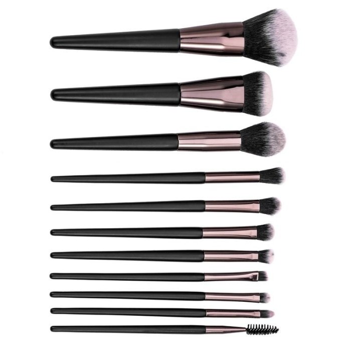 11pcs Luxury Top Quality Makeup Brush Set Soft Smooth Eyeshadow Contour Powder Eyebrow Brush Kit  Custom Private Label