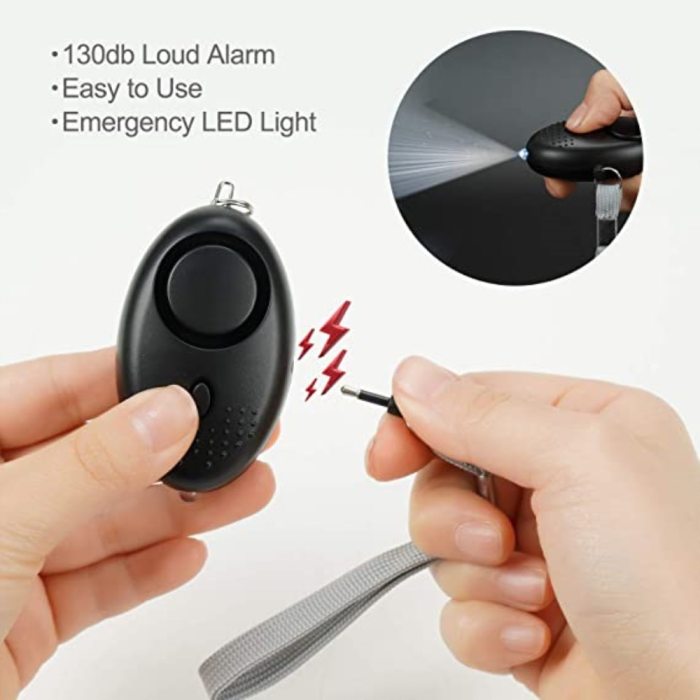 Custom Keychain Set For Women Key Fob Handmade Wristlet Pocket Tactical Samoobrona Gas Pimienta Llavero Defensa Alarm Ring