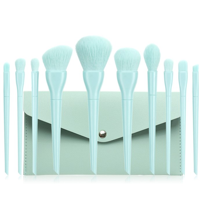 Custom Label Premium Soft Makeup Brushes Set with Bag Eyeshadow Concealer Blush Foundation Powder Brush Kit 10 Pcs