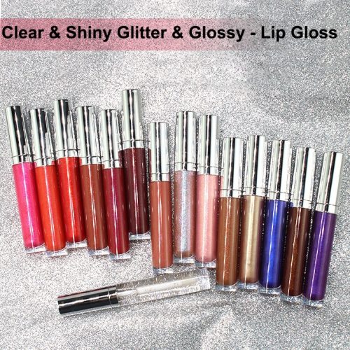 NEW 26 Colors Long Lasting Waterproof Liquid Lipgloss Clear Shiny Glitter Glossy Makeup Lip Gloss Custom Private Label Wholesale