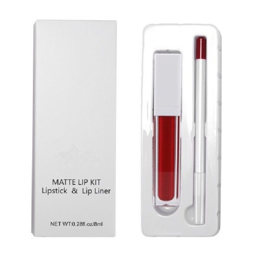 Custom Matte Lipstick & Lipliner Kit Nude Pigmented Long Lasting Smooth Makeup Liquid Lipsgloss Lip liner Set Private Label