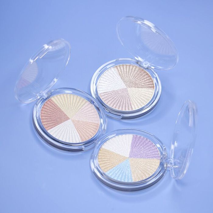 Highlighter Pressed Powder Makeup Pigment 3D  Shimmer Glow Contour Shadow Bronzer Face brighten Palette Custom Private Label