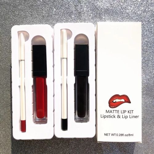 Beauty Matte Lipstick & Lipliner Kit High Pigmented Long Lasting Makeup Liquid Lipstick Lip liner Nude Set Custom Private Label