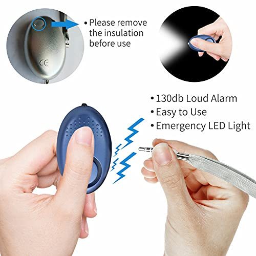 Tanngronie Safety Keychain Set for Women Personal Alarm Wristlet Window Breaker Lip Balm Holder Keychain