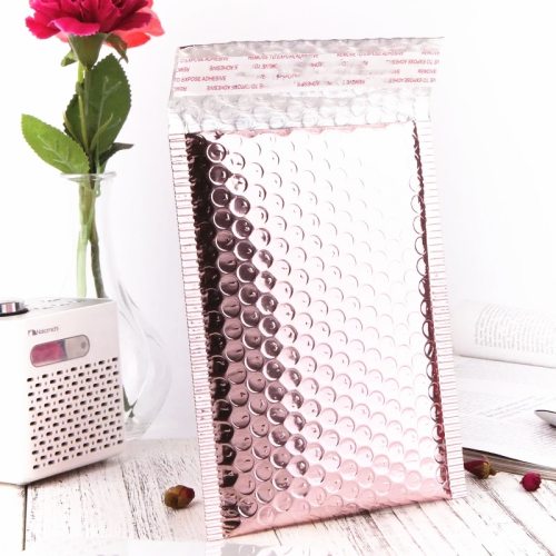 Rose Gold Bubble Envelop/Rose Gold Foil Bubble Mailer for Gift Packaging & Lash Package & Wedding Favor Bag&Mailing Envelopes