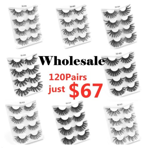 wholesale lashes eye bulk 4/10/50/100 PCS natural long false eyelashes fluffy wispy faux 3d mink lashes soft thick handmade