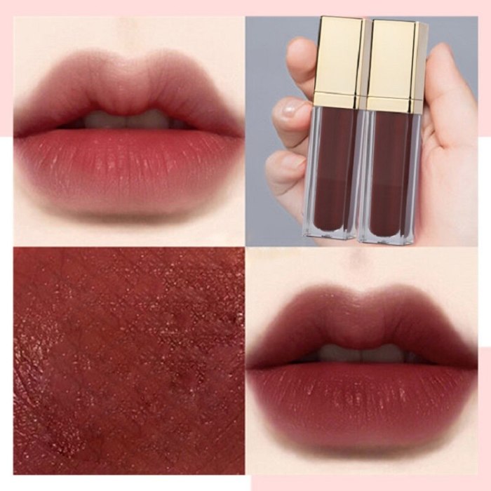 Sexy Nude Matte Liquid Lipstick Gold Top Long Lasting Waterproof Makeup Matte Lip Gloss Wholesale Customized Private Label