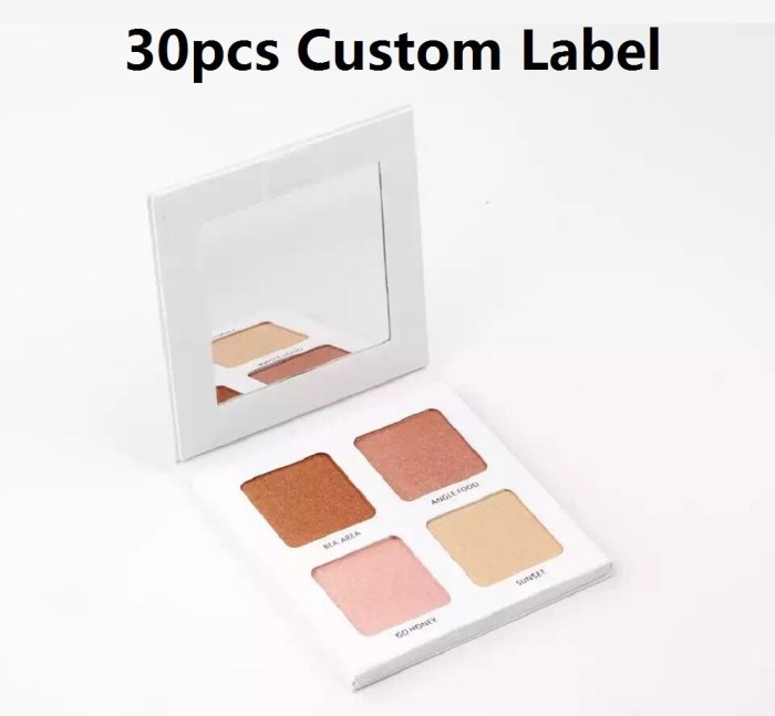 Customized Private Label Powder Contour Highlighter Facial Bronzer Makeup Palette Shimmer Glow Illuminator Cosmetic Highlighting