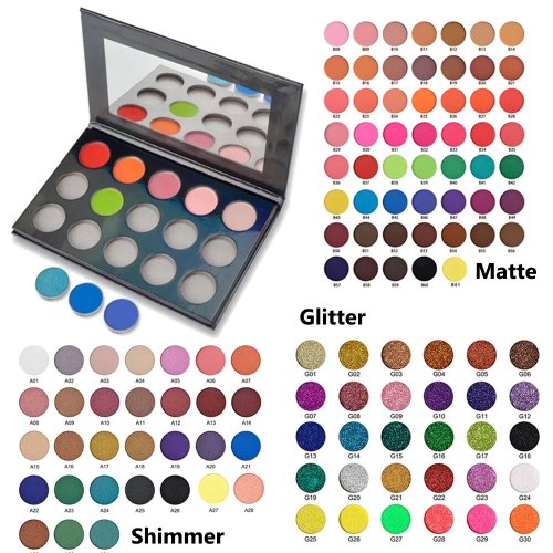 Customized Choose Colors High pigmented Eyeshadow Makeup Palette Matte Shimmer Glitter Multi colors Private label Cosmetics