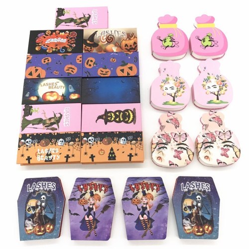 Halloween  Lash Box False 25mm Lashes Packaging Cases Wholesale Bulk Halloween Theme Empty Container Eyelashes Packaging box