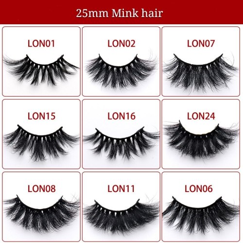 5D Mink Hair False Eyelashes 25MM Long Cross-Eyelashes Thick, Slender and Exaggerated Mink Individual Lashes Makeup Cosmetic
