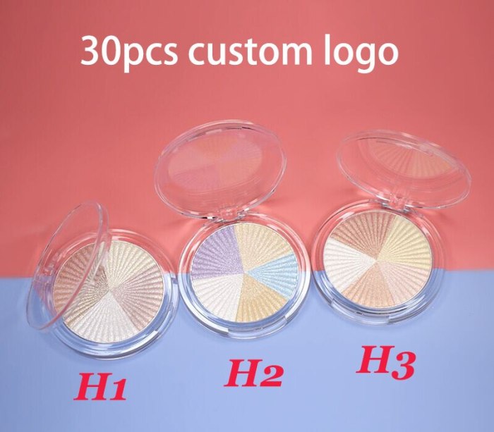 Highlighter Pressed Powder Makeup Pigment 3D  Shimmer Glow Contour Shadow Bronzer Face brighten Palette Custom Private Label