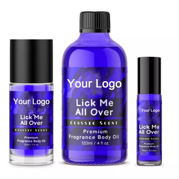 Drivworld 2022 Lick Me All Over Perfume Oil, from 0.33oz Roll On - 4oz Glass Bottle by WagsMarket with Your logo / Private label