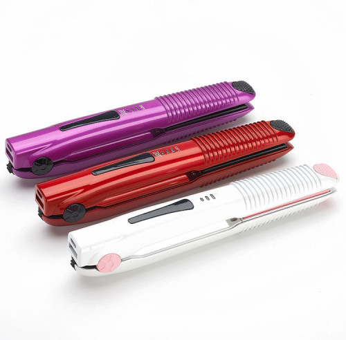 Cordless USB Rechargeable Iron Hair Straightener 3-level Temperature Adjustable Lightweight and convenient