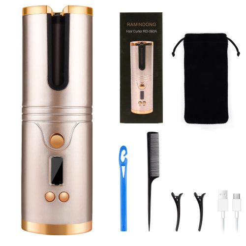 Cordless Automatic Hair Curling Iron USB Rechargeable Portable Hair Curler