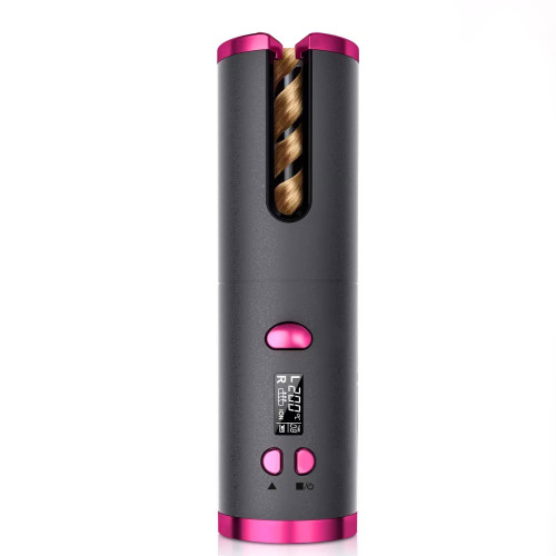 Cordless Curle Automatic Auto Rotating Curling Iron with LCD for travel