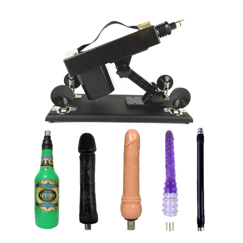 Black Sex Machine with Dildos for Men and Women