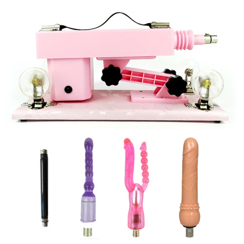 Women Pink Sex Machine with 4 Dildos