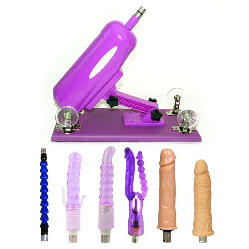 Purple Powerful Sex Machine with 5 Dildo