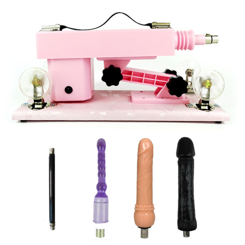 Women Pink Sex Machine with 3 Dildo