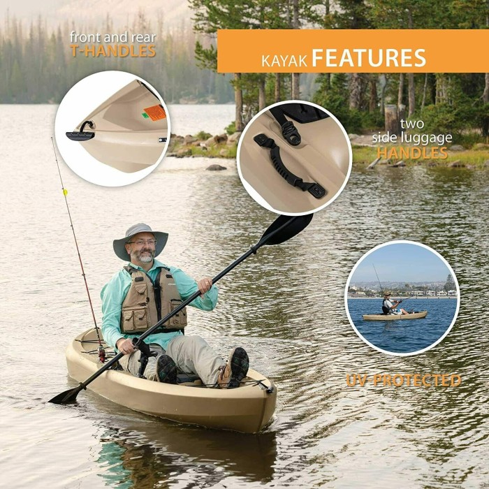 2Pack Black Kayak Deck Fishing Rod Holder ＆ 2Pack Kayak Side Mount Carry Handles