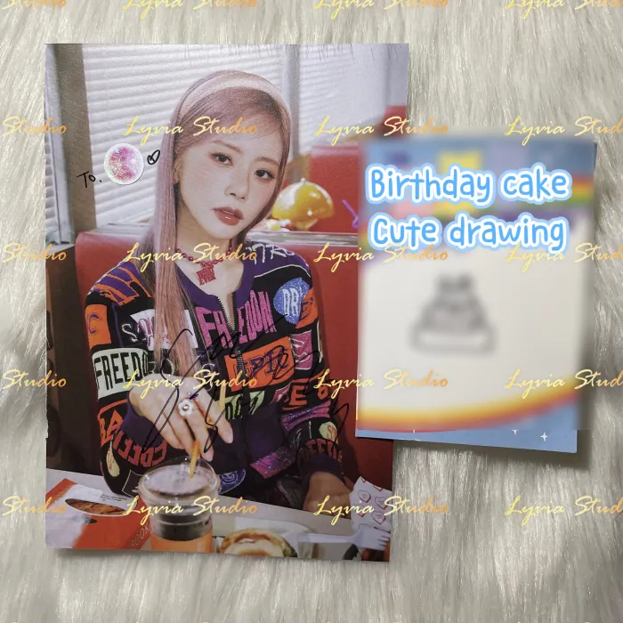 DREAMCATCHER 2023 Season;s Greeting Fansign Signed Page and Handwritten Post it note