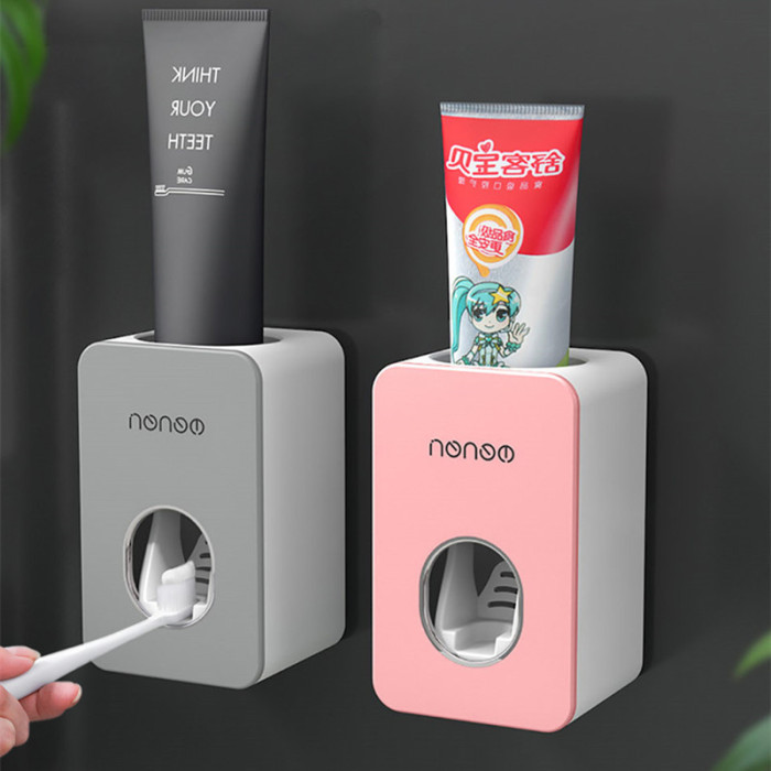New Automatic Toothpaste Dispenser Dust-proof Toothbrush Holder Wall Mount Stand Bathroom Accessories Set Toothpaste Squeezers