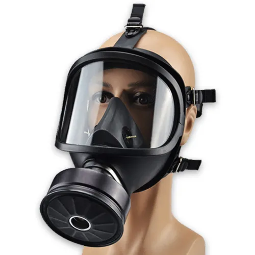 Gas Mask, Fire Filter Integrated Gas Mask Full Face Mask MF14 Antivirus Smoke Canister Gas Mask for Extinguishing Gas, Dust, Vapor, Chemical, Paint, Spray