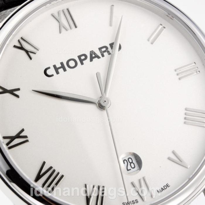 Chopard Classic Swiss ETA 2824 Automatic with White Dial-Leather Strap-Sapphire Glass 194344