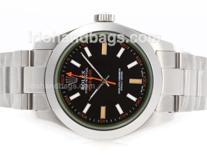 Rolex Milgauss Swiss ETA 2836 Movement with Tinted Green Sapphire-Correct Size 23913