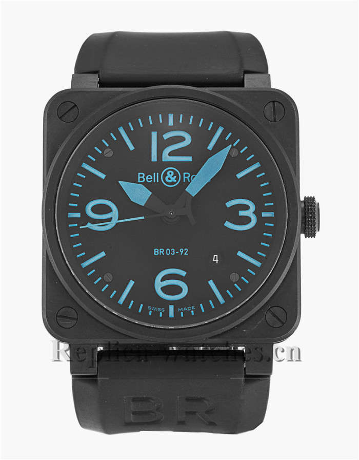 Bell and Ross Black Rubber Strap BR03-92 Carbon