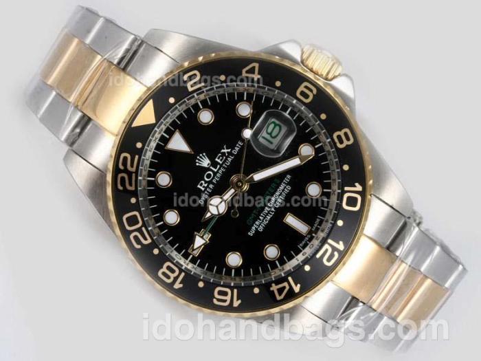 Rolex GMT-Master II Automatic Two Tone with Black Dial 15218