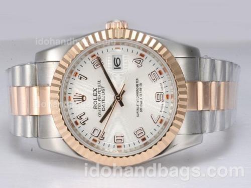 Rolex Datejust Automatic Two Tone with White Dial-Number Marking 10909