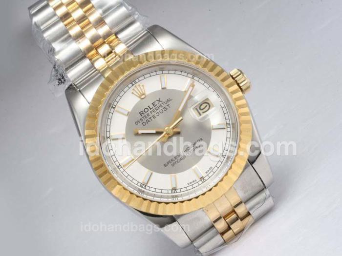 Rolex Datejust Automatic Two Tone with White Dial 11687