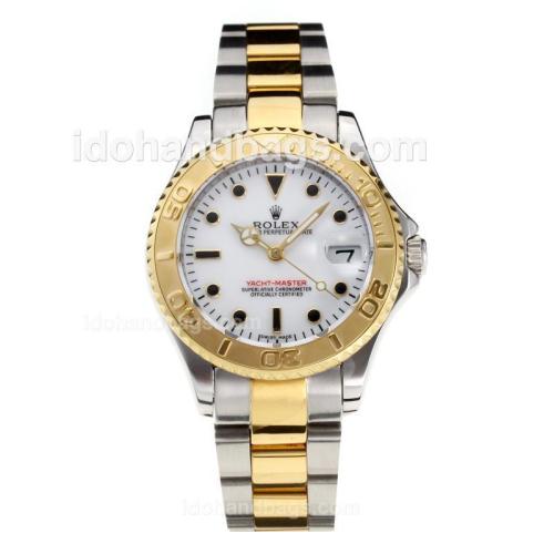 Rolex Yachtmaster Swiss ETA 3135 Movement Two Tone with Super Luminous White Dial S/S-Sapphire Glass 187040