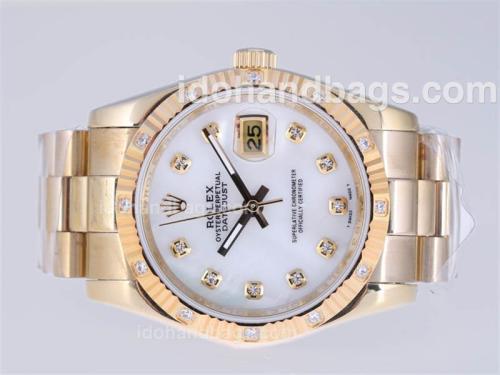 Rolex Datejust Automatic Full Gold Diamond Marking with White Dial 24356