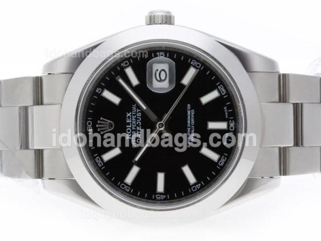 Rolex Datejust II Automatic Stick Marking with Black Dial-41mm Same Structure As Swiss ETA Version-High Quality 39032