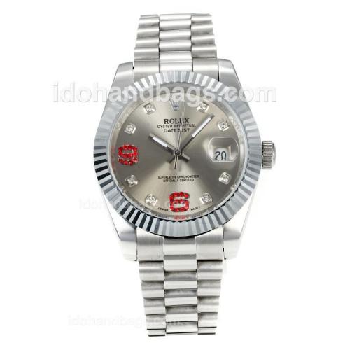 Rolex DateJust II Automatic with Silver Dial S/S-Diamond Markers 167722