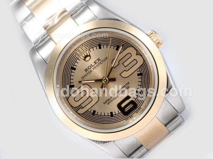 Rolex Air-King Oyster Perpetual Automatic Two Tone with Beige Dial-New Version 17467