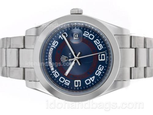 Rolex Day-Date II Automatic Number Markers with Blue Dial 45280