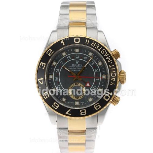 Rolex Yacht-Master II Automatic Two Tone with Black Mop Dial S/S-Same Structure as ETA Version-High Quality 71713