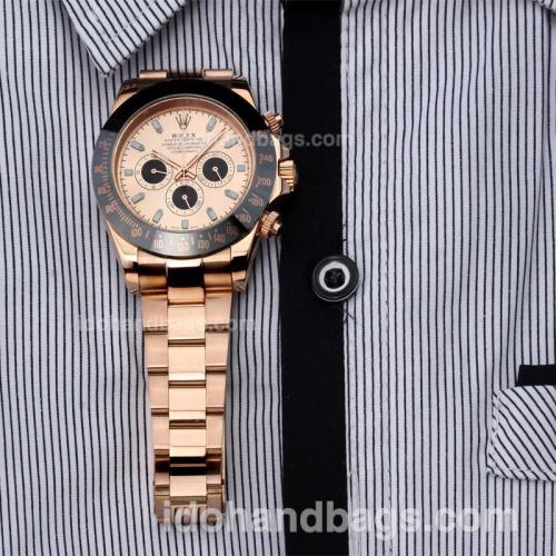 Rolex Daytona II Automatic Full Rose Gold Ceramic Bezel with Champagne Dial(Gift Box is Included) 188980
