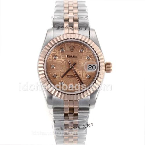 Rolex Datejust Automatic Two Tone Diamond Markers with Rose Gold Computer Dial 88972