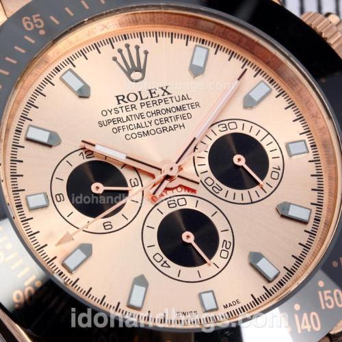 Rolex Daytona II Automatic Full Rose Gold Ceramic Bezel with Champagne Dial(Gift Box is Included) 188980