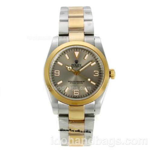Rolex Explorer Automatic Two Tone with Gray Dial 12417