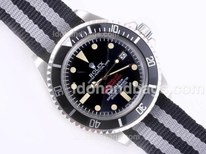 Rolex Sea-Dweller Submariner 2000 Ref.1665 Automatic with Black Dial and Bezel-Nylon Strap Vintage Edition 23284